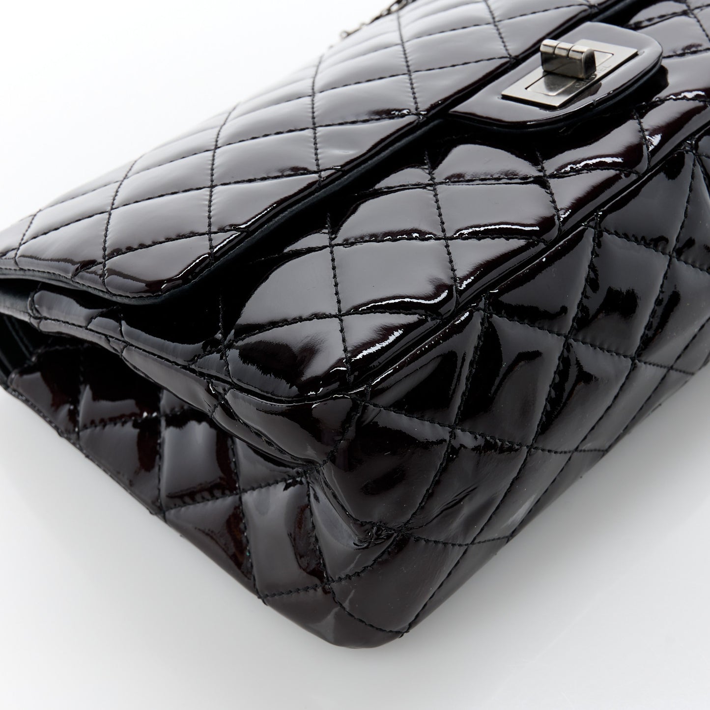 Patent Quilted 2.55 Reissue 227 Flap Black