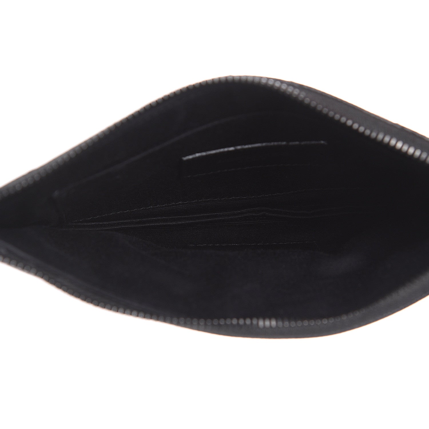 Saint Laurent Grain De Poudre Chevron Monogram Bill Pouch Black 5 of 10