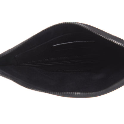 Saint Laurent Grain De Poudre Chevron Monogram Bill Pouch Black 5 of 10