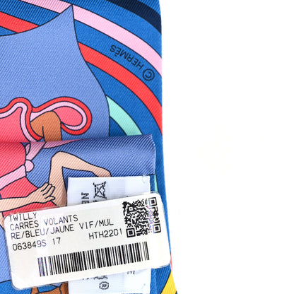Hermes Silk Carres Volants Twilly Bleu Jaune Vif Multicolor 3 of 3
