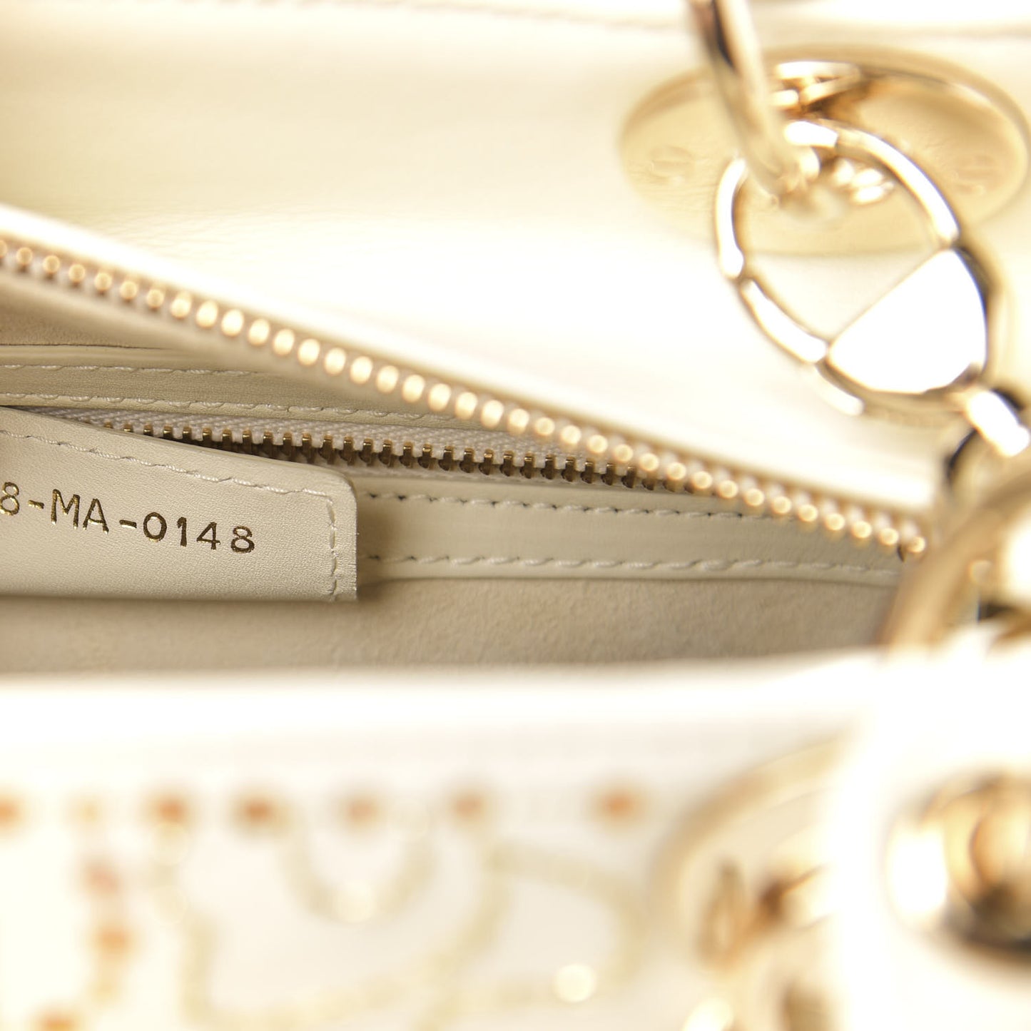 Smooth Calfskin Embroidered Medium Lady Dior White