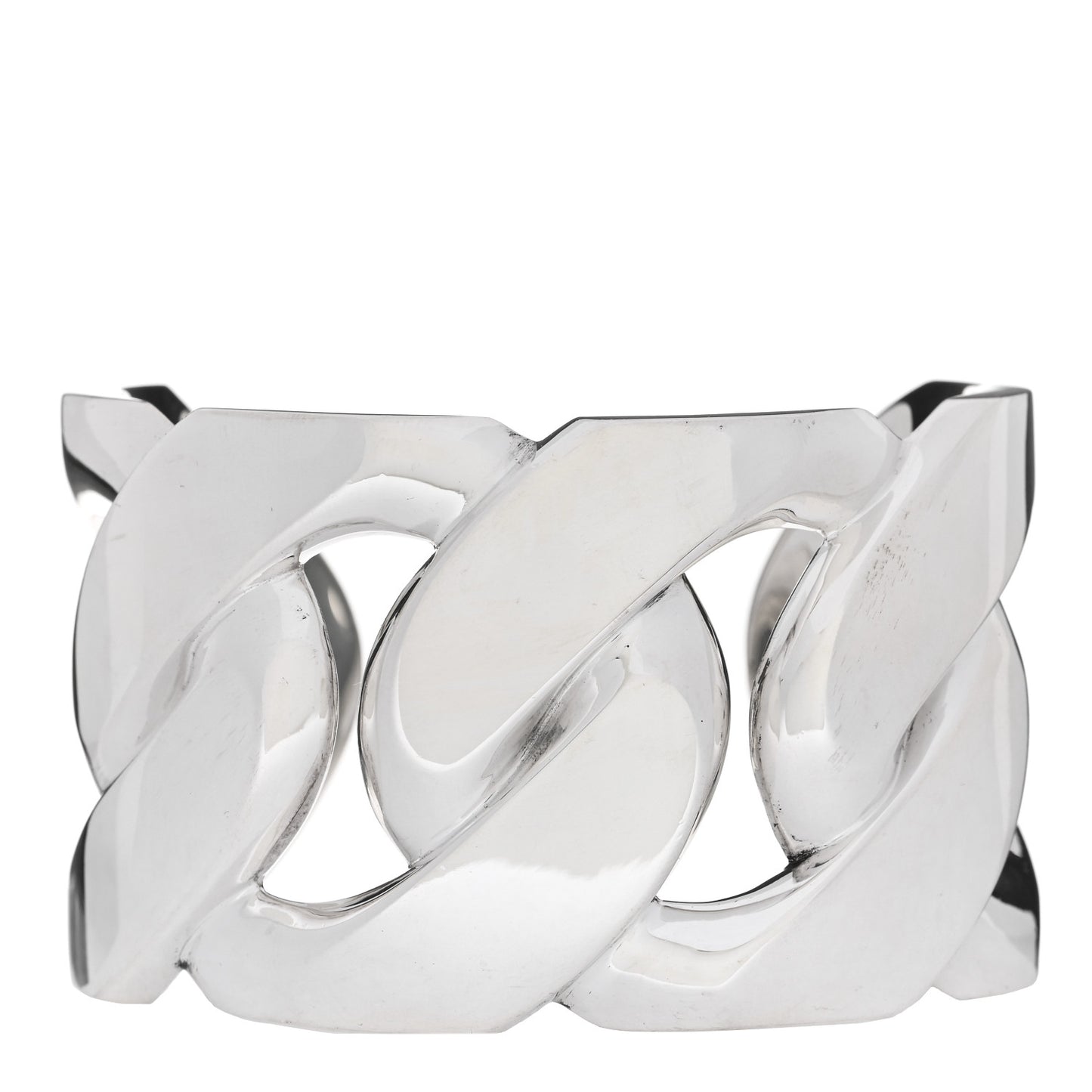 Sterling Silver Capture Link Cuff Bracelet LG