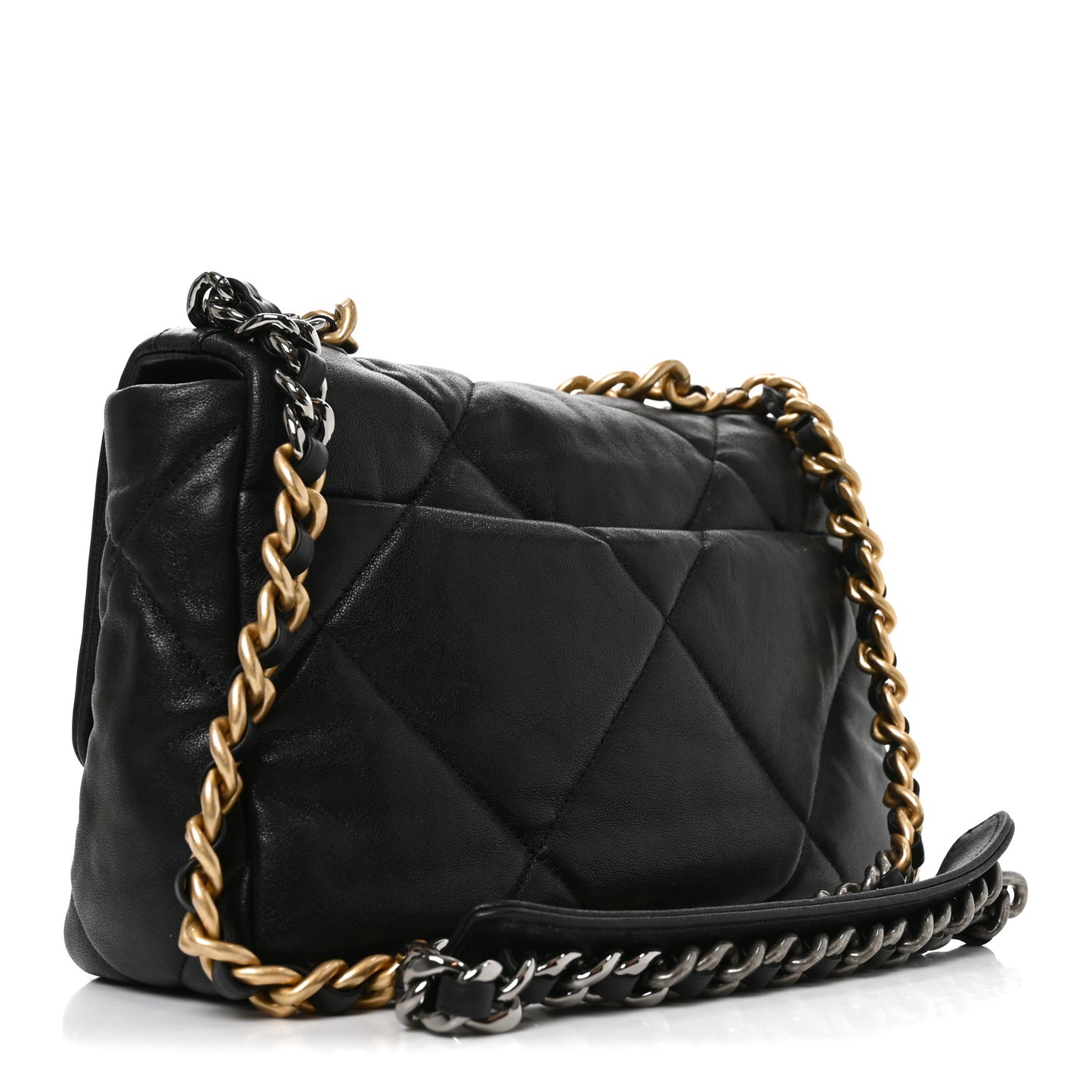 Goatskin Quilted Medium Chanel 19 Flap Black