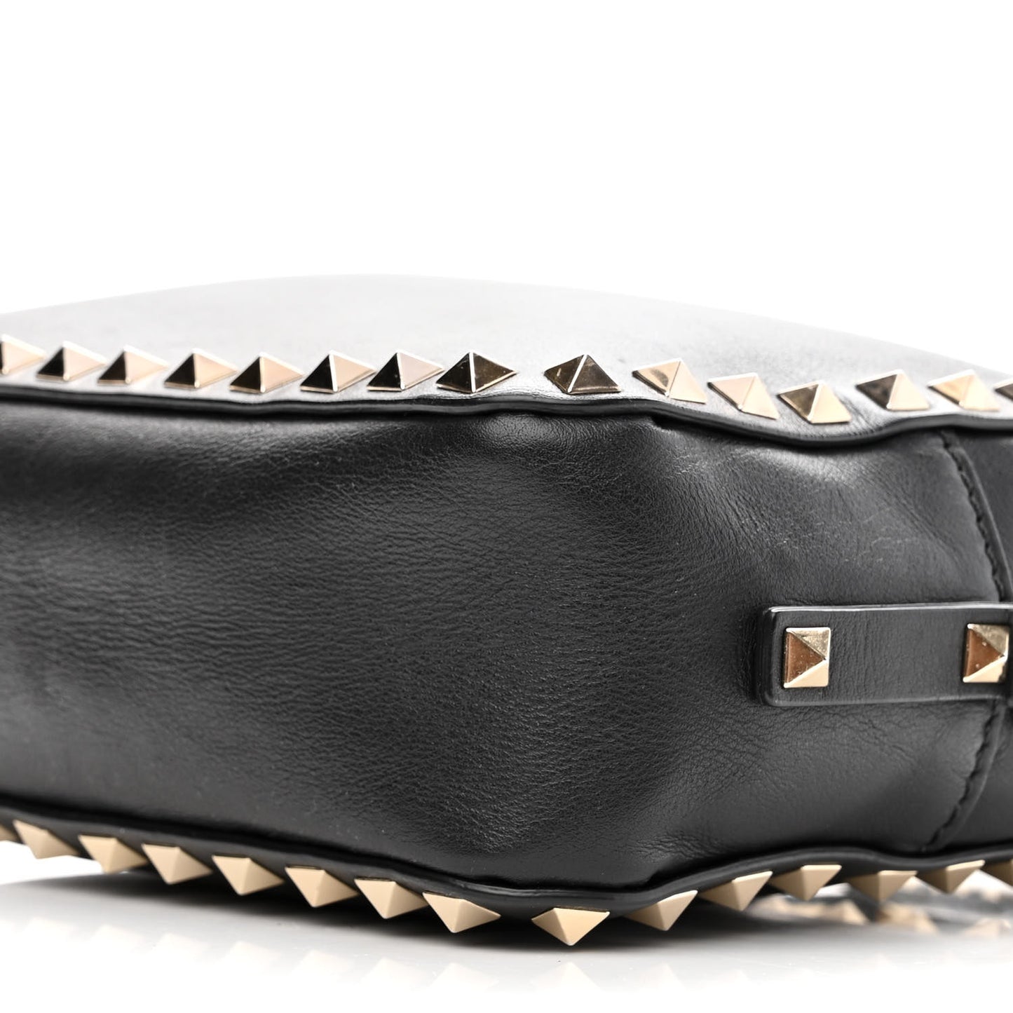 Calfskin Rockstud Camera Crossbody Bag Black