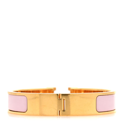 Hermes Enamel Narrow Clic Clac H Bracelet PM Rose Dragee 3 of 5
