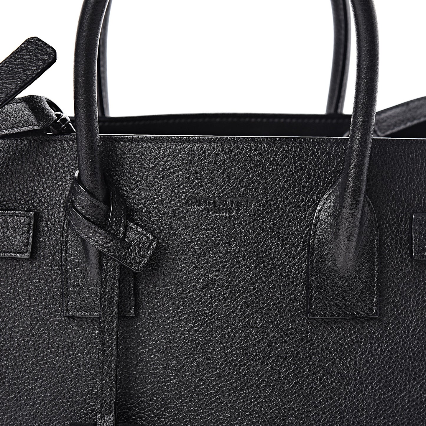 Grained Calfskin Baby Sac De Jour Black