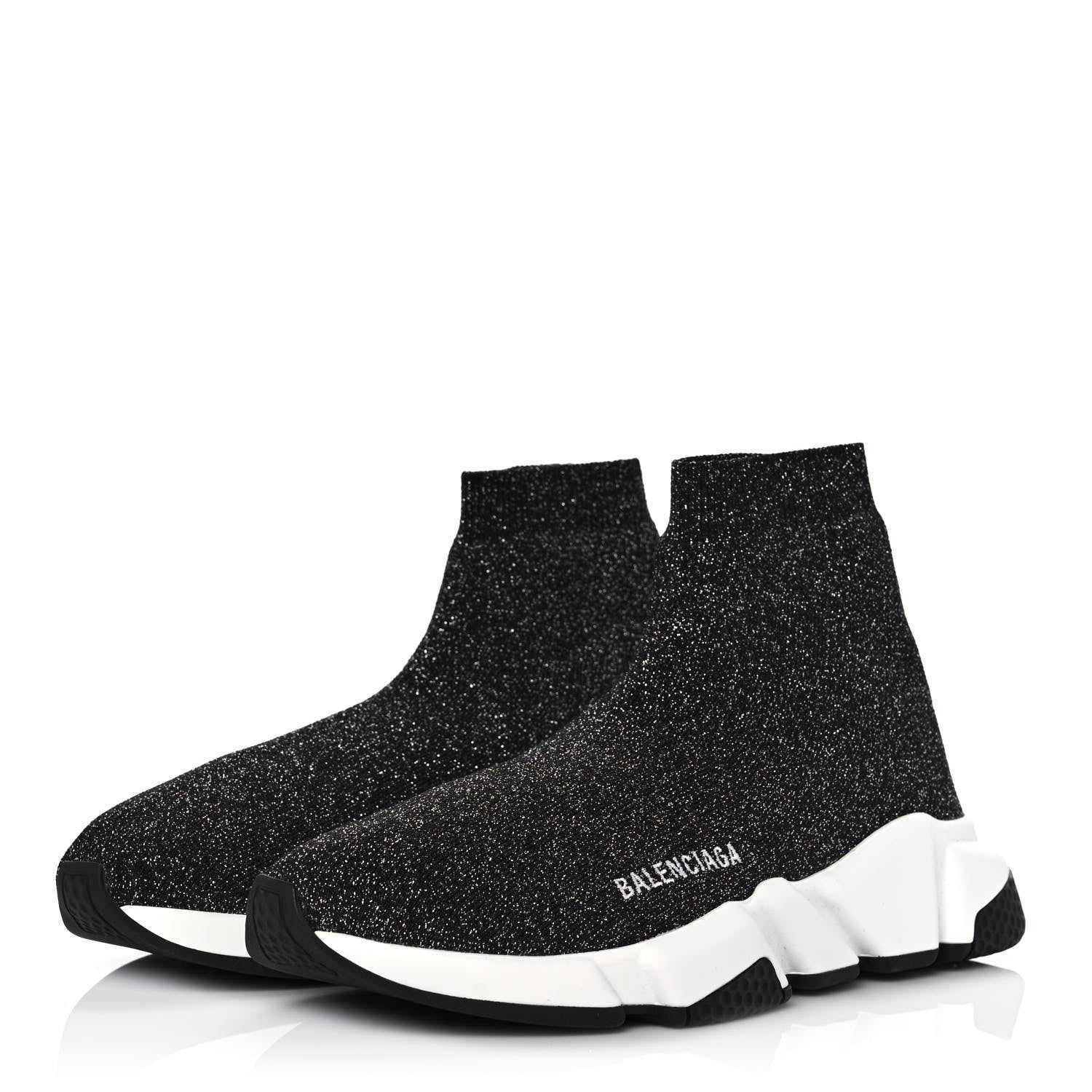 Balenciaga Knit Metal Womens Speed Sneakers 39 Black Gold 3 of 8