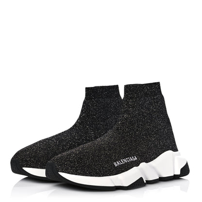 Balenciaga Knit Metal Womens Speed Sneakers 39 Black Gold 3 of 8