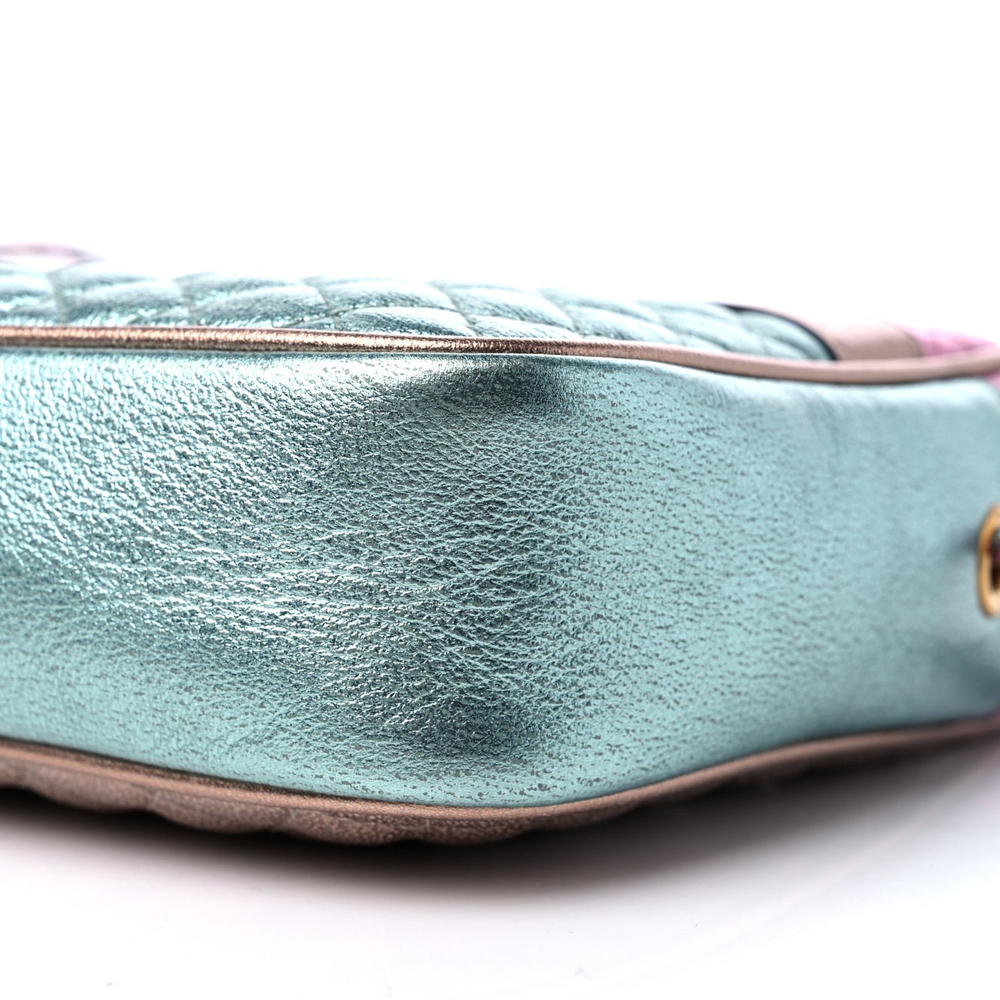 Laminated Nappa Trapuntata Small Zumi Shoulder Bag Rosa Lago Rame