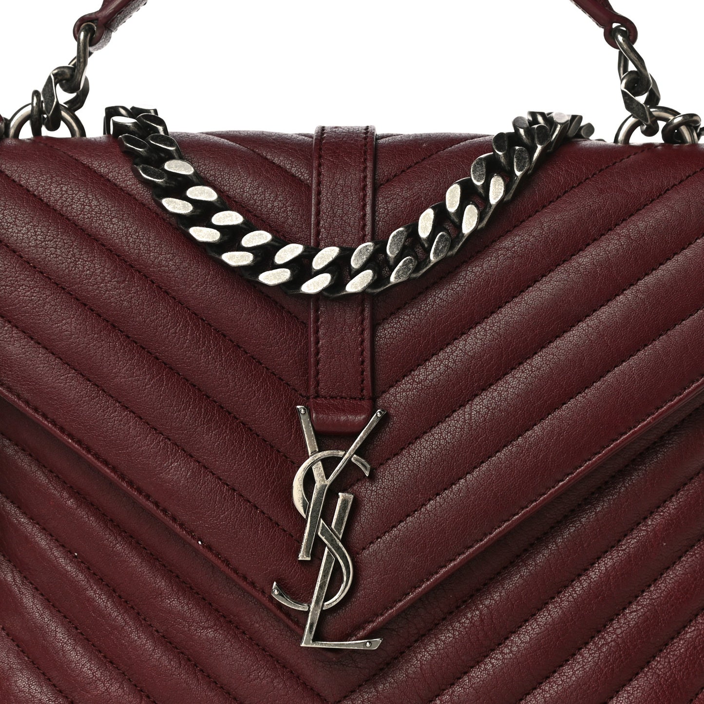 Sheepskin Matelasse Chevron Monogram Medium College Bag Rouge Legion