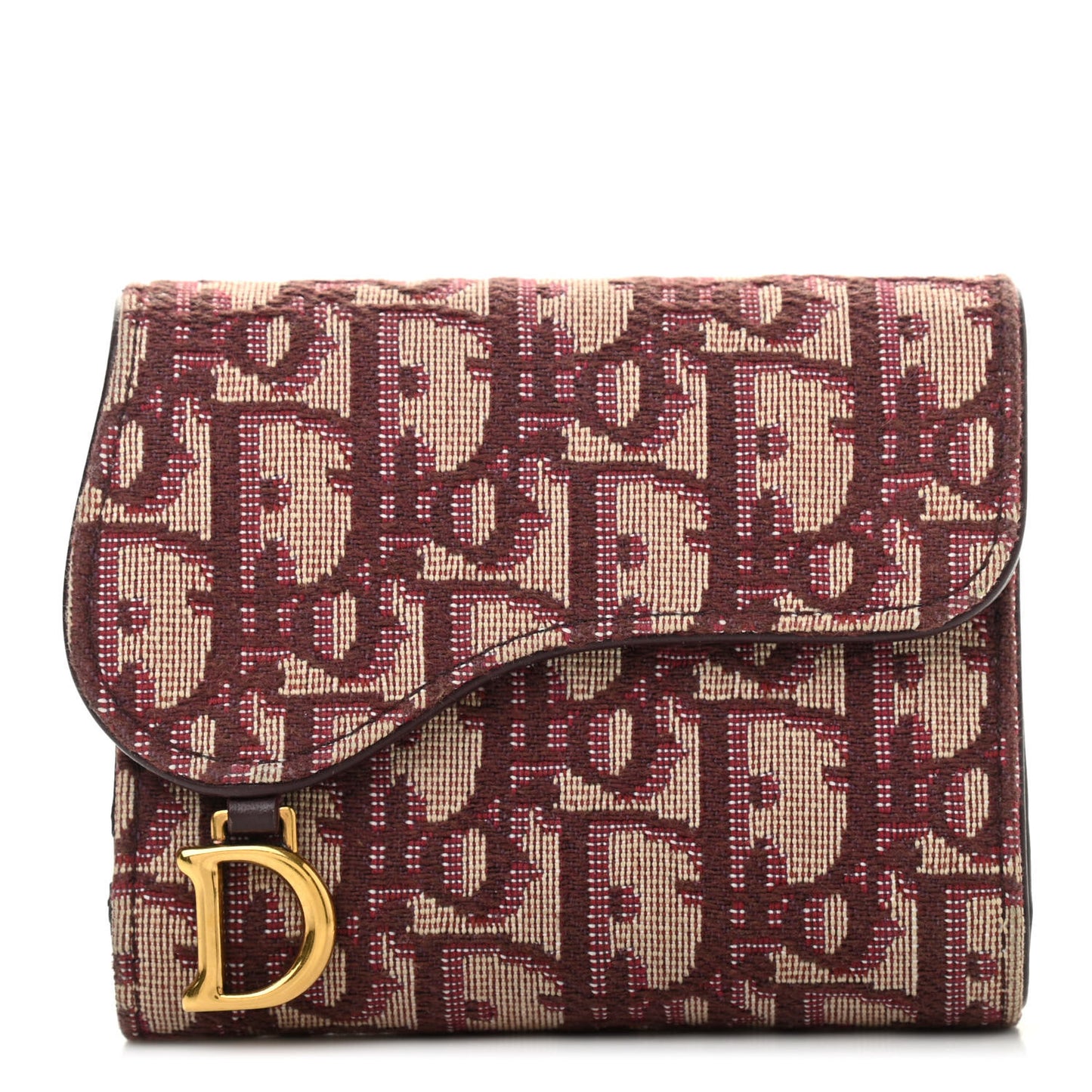 Oblique Saddle Lotus Wallet Burgundy