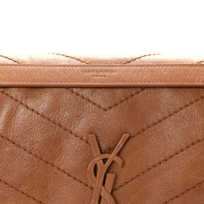 Saint Laurent Crinkled Calfskin Matelasse Monogram Medium Niki Chain Satchel Caramel 7 of 9