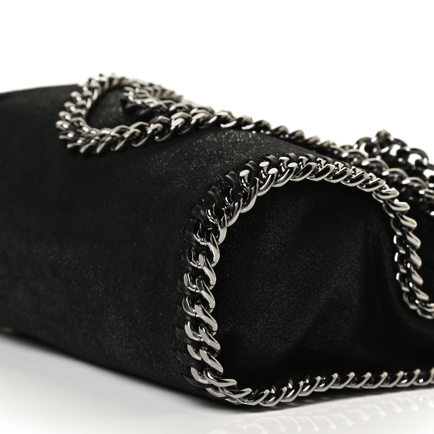 Shaggy Deer Mini Falabella Fold Over Tote Black