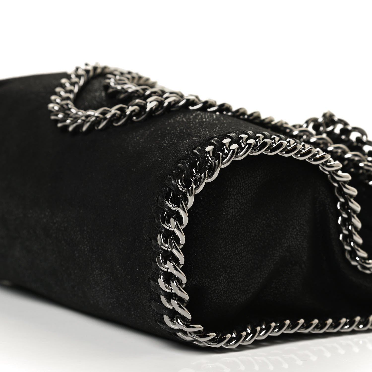 Stella McCartney Shaggy Deer Mini Falabella Fold Over Tote Black 8 of 10