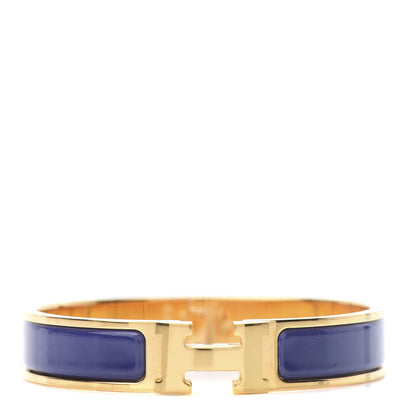 Hermes Enamel Narrow Clic Clac H Bracelet GM Bleu Royal 1 of 5