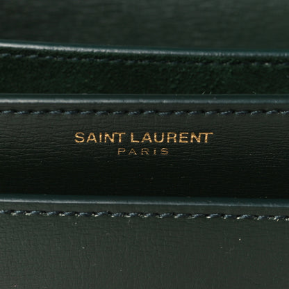 Saint Laurent Calfskin Medium Monogram Sunset Dark Green 6 of 9