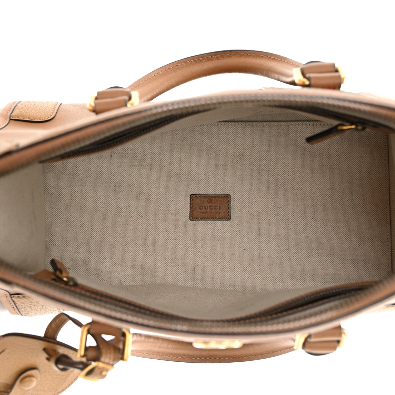 Gucci Koi Calfskin Medium Bauletto Duffle Top Handle Bag Tan 5 of 14