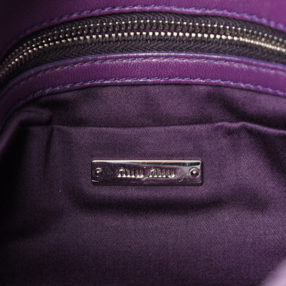 Miu Miu Nappa Matelasse Crystal Flap Clutch Ciclamino 5 of 11
