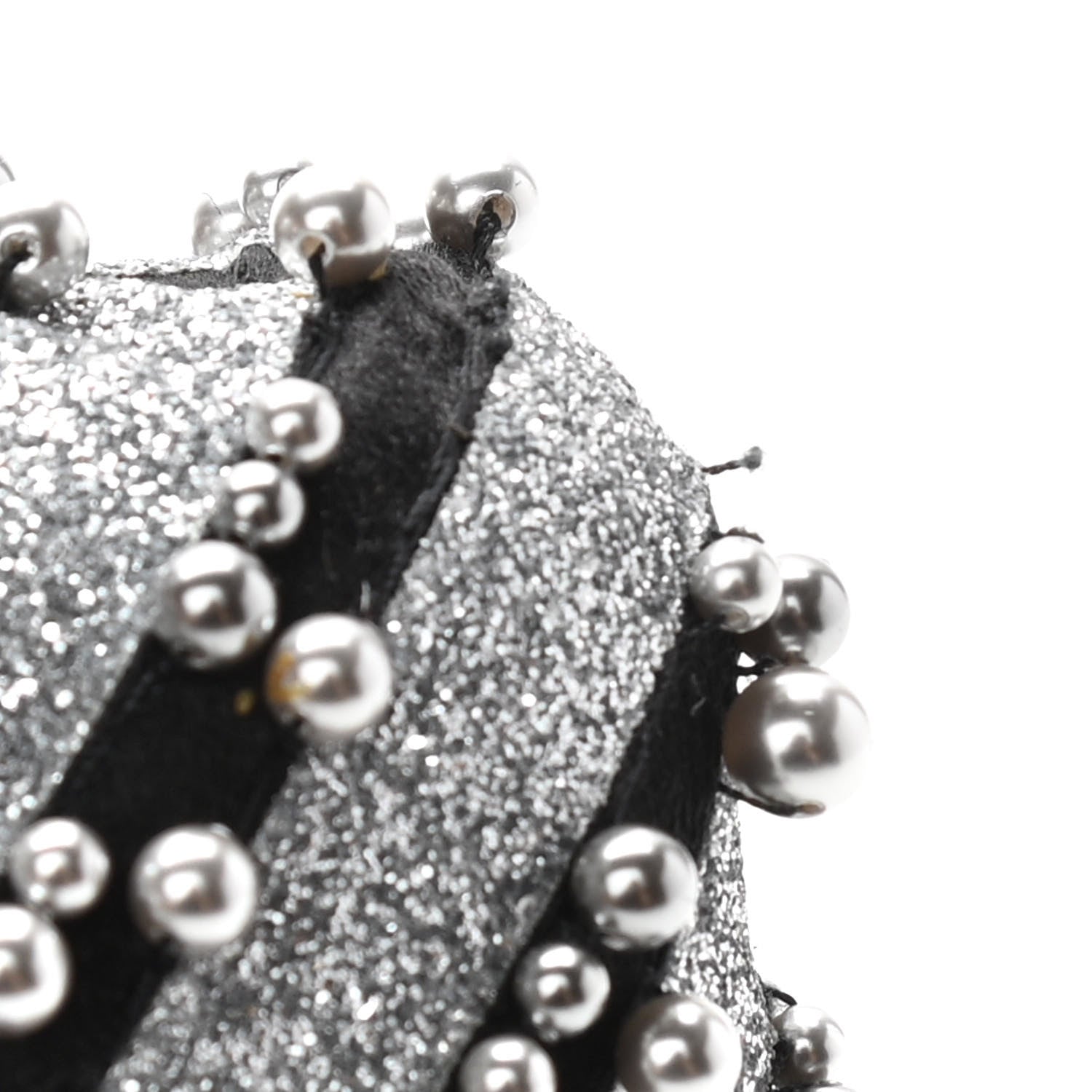 Chanel Mixed Fibers Pearl Evening Clutch Silver Black 11 of 11