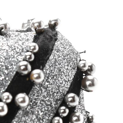 Chanel Mixed Fibers Pearl Evening Clutch Silver Black 11 of 11