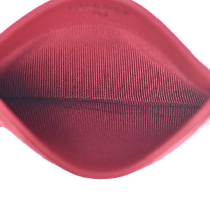 Chanel Lambskin Quilted Card Holder Dark Pink 6 of 10