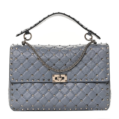 Valentino Garavani Nappa Large Rockstud Spike Shoulder Bag Light Stone 1 of 8