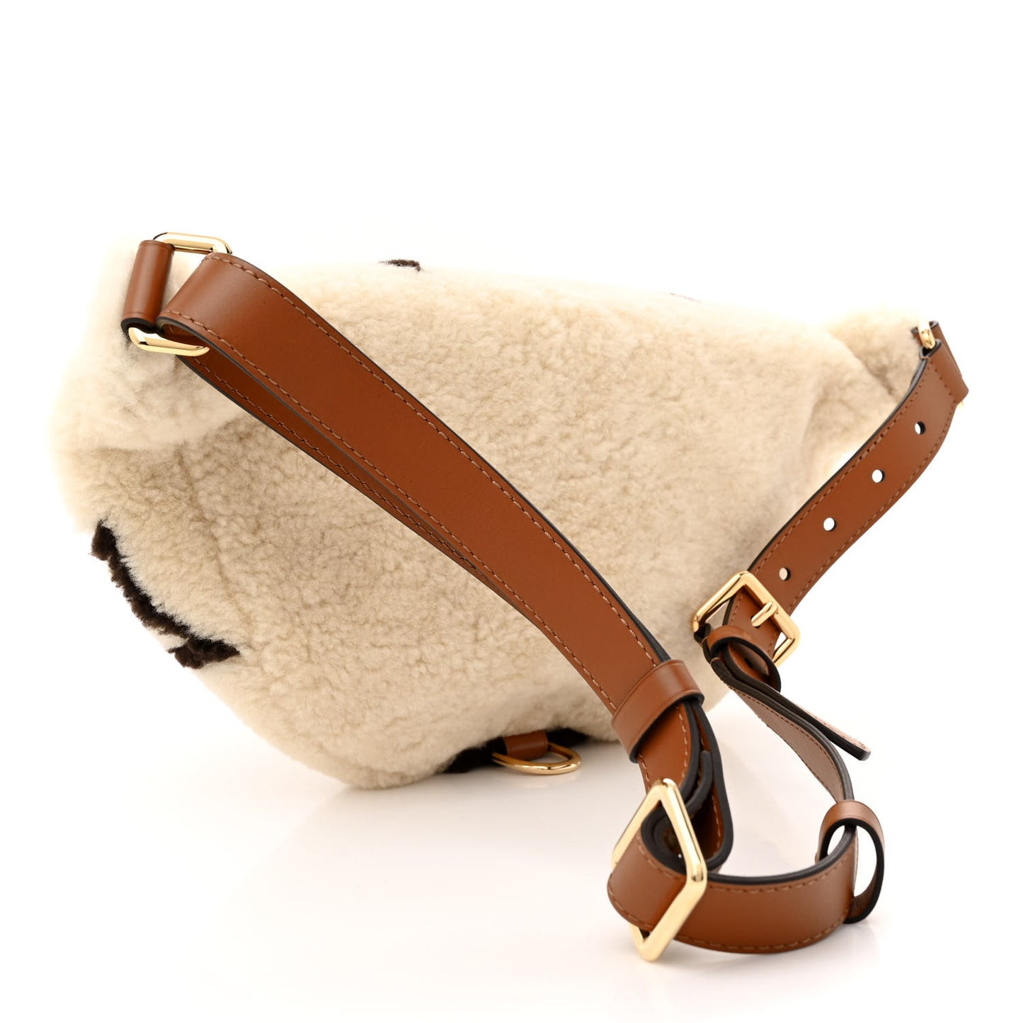 Shearling Monogram LV Ski Bumbag Cream Brown