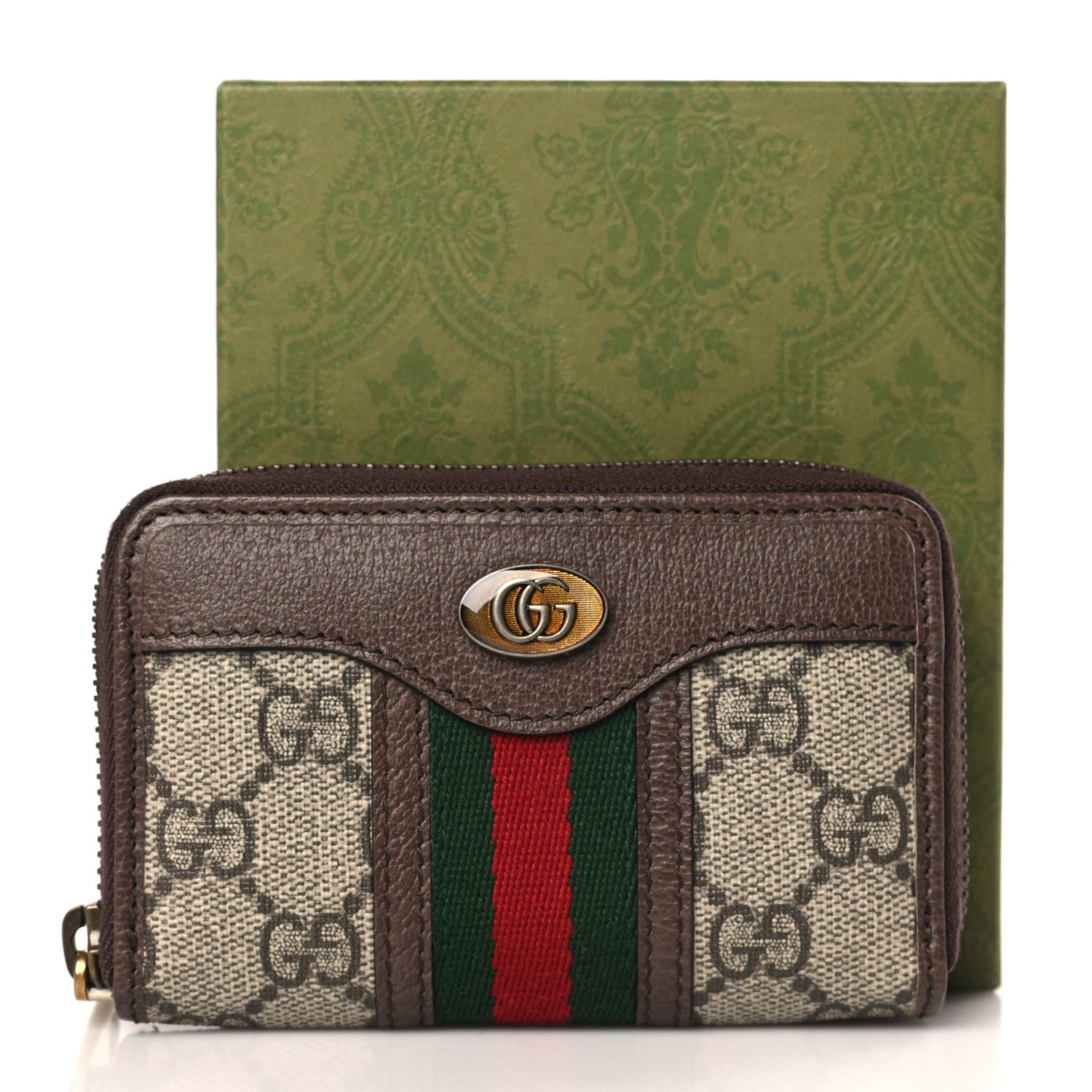 Gucci GG Supreme Web Ophidia Zip Around Card Case Brown 7 of 7