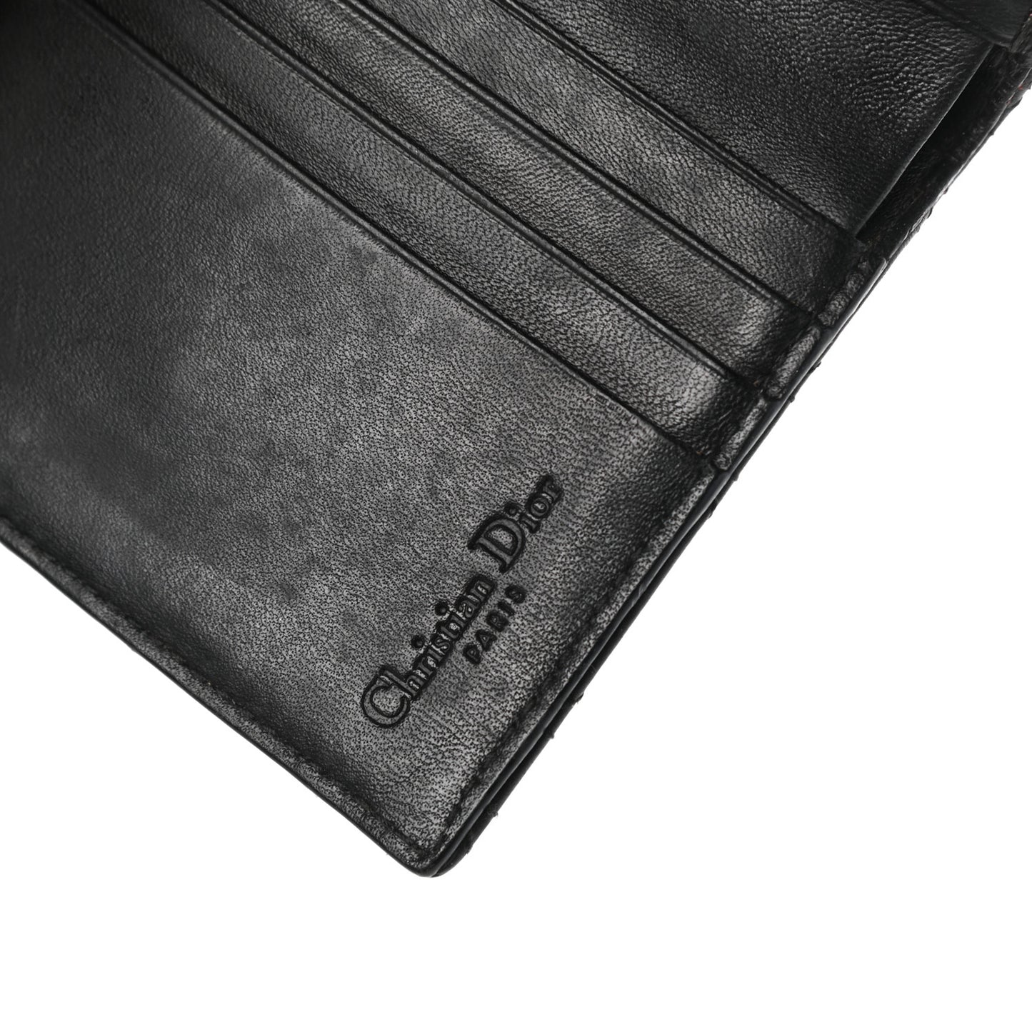 Lambskin Cannage D Flap Wallet Black