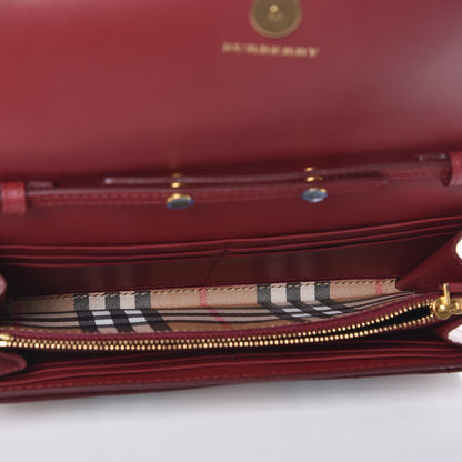 Burberry Vintage Check Henley Wallet On Chain Crimson 5 of 8
