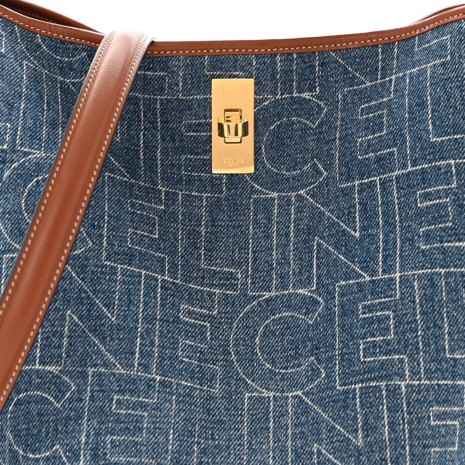 Celine Denim Calfskin Logo Bucket 16 Bag Blue 1529892 – FASHIONPHILE