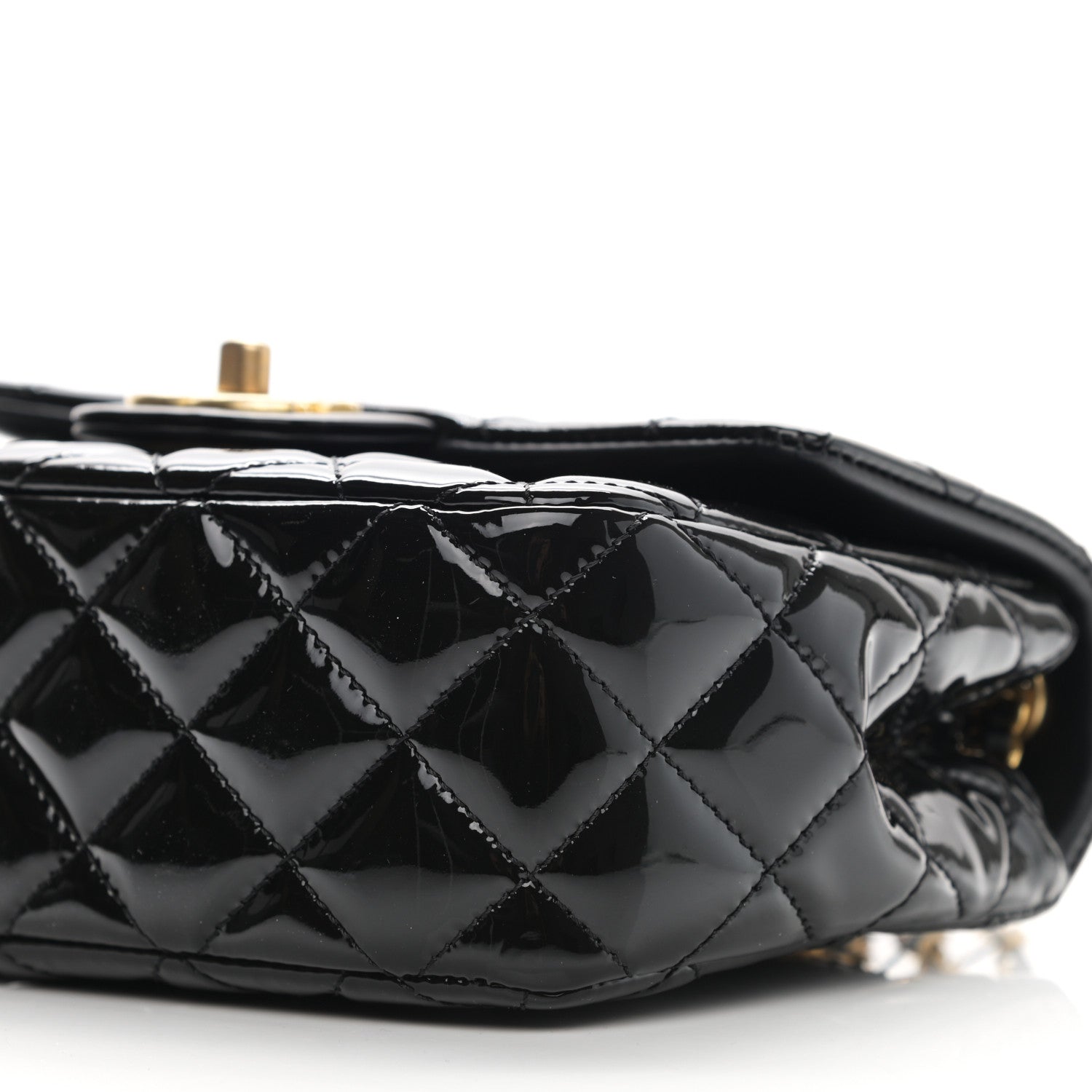 Chanel Patent Enamel Quilted Small Coco Hearts Square Flap Black 10 of 10