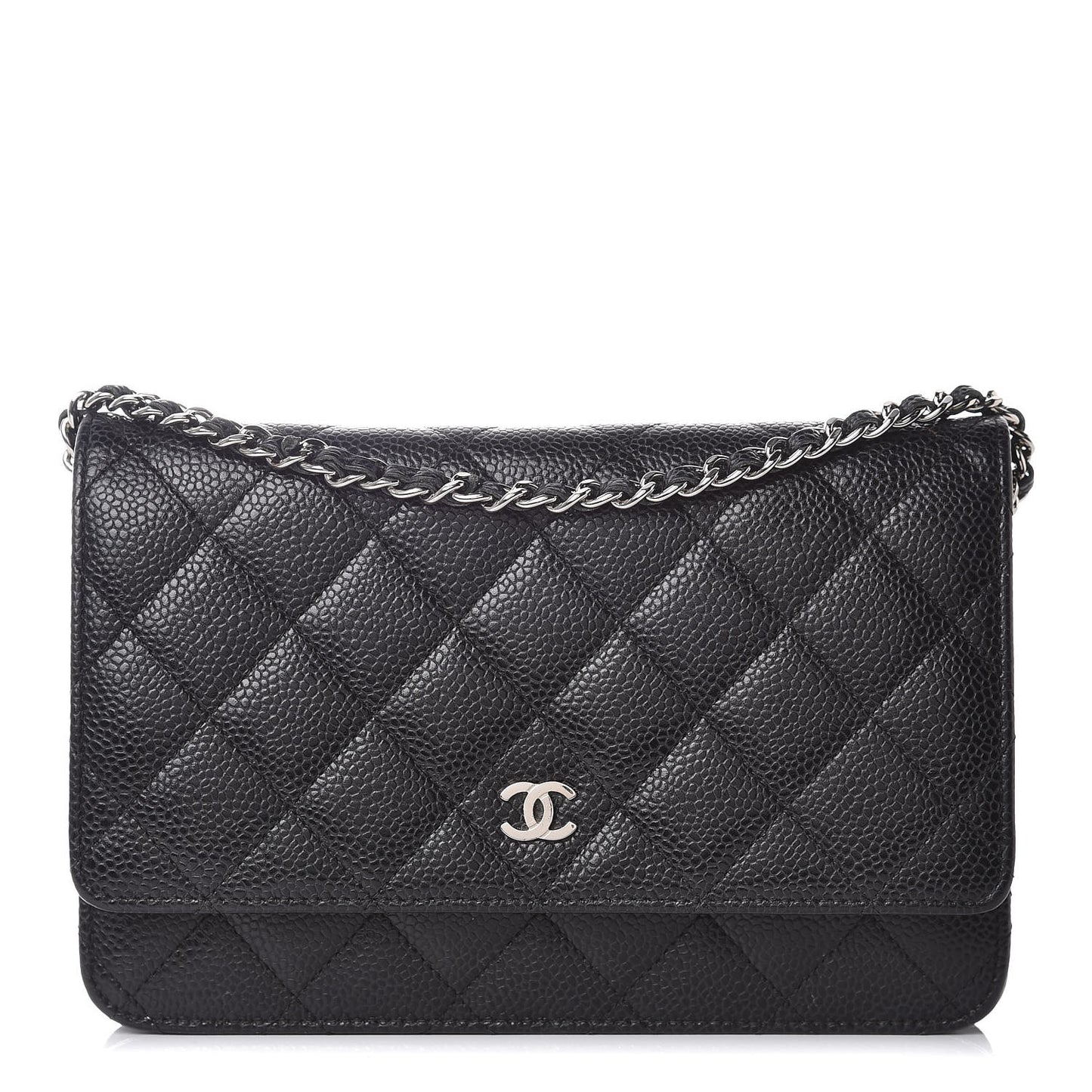 Caviar Quilted Wallet On Chain WOC Black