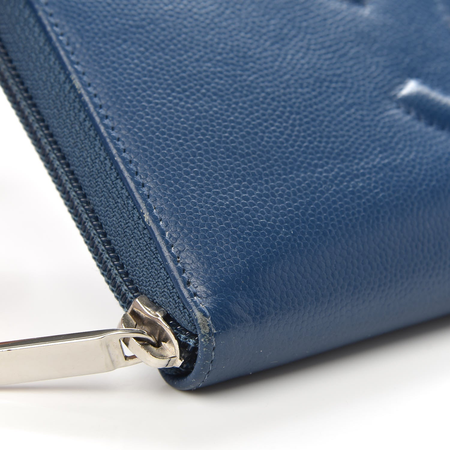 Chanel Caviar Large CC Timeless Zip Around Wallet Dark Blue 9 of 14