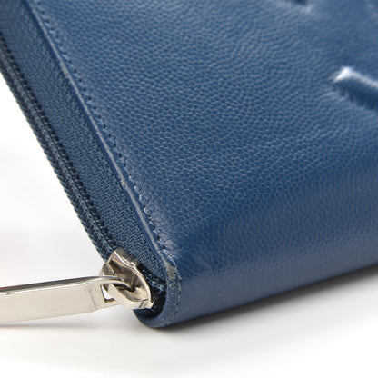 Chanel Caviar Large CC Timeless Zip Around Wallet Dark Blue 9 of 14