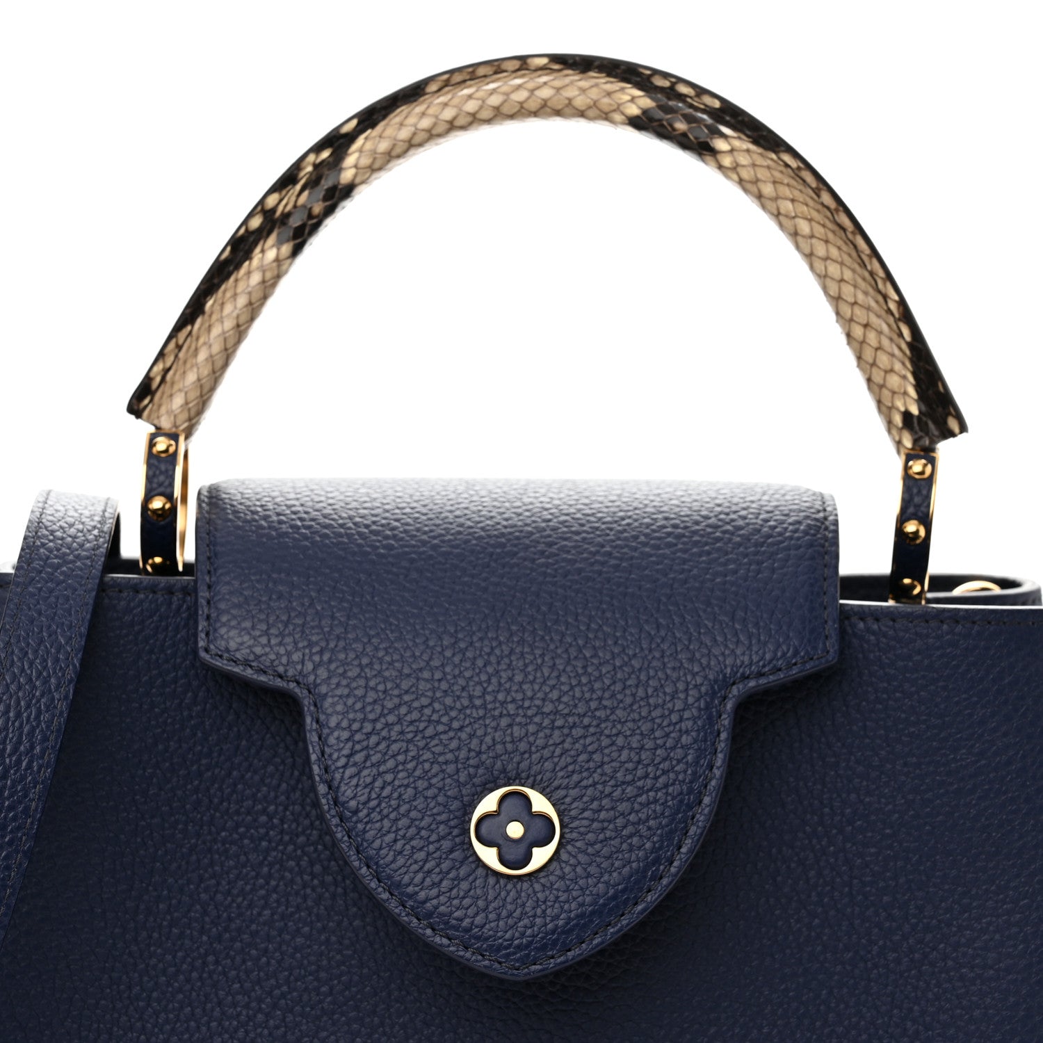 Louis Vuitton Taurillon Snakeskin Capucines MM Blue 8 of 11