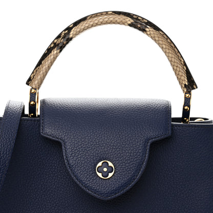 Louis Vuitton Taurillon Snakeskin Capucines MM Blue 8 of 11