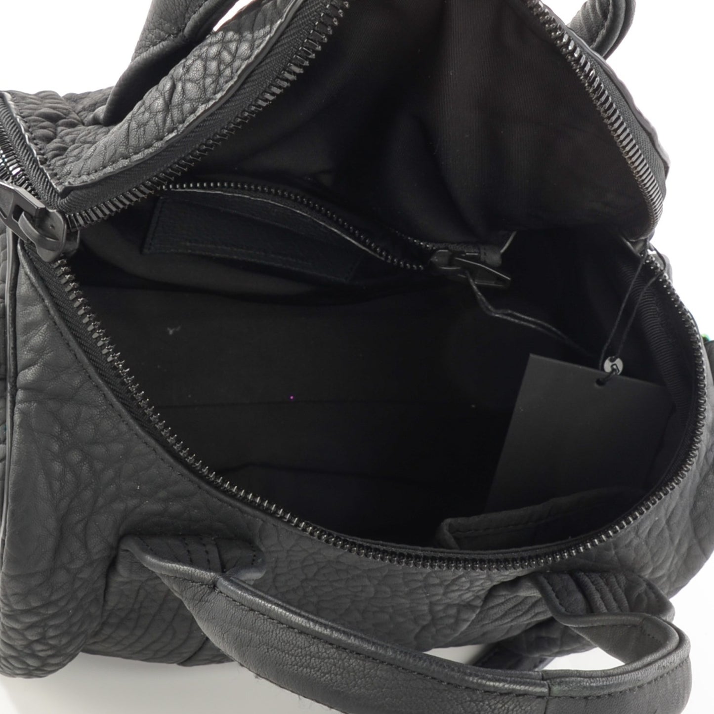 Pebbled Lambskin Rockie Black Iridescent Hardware