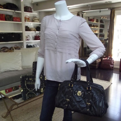 Marc Jacobs Leather Quilted Emily Bowler Black 2 of 12