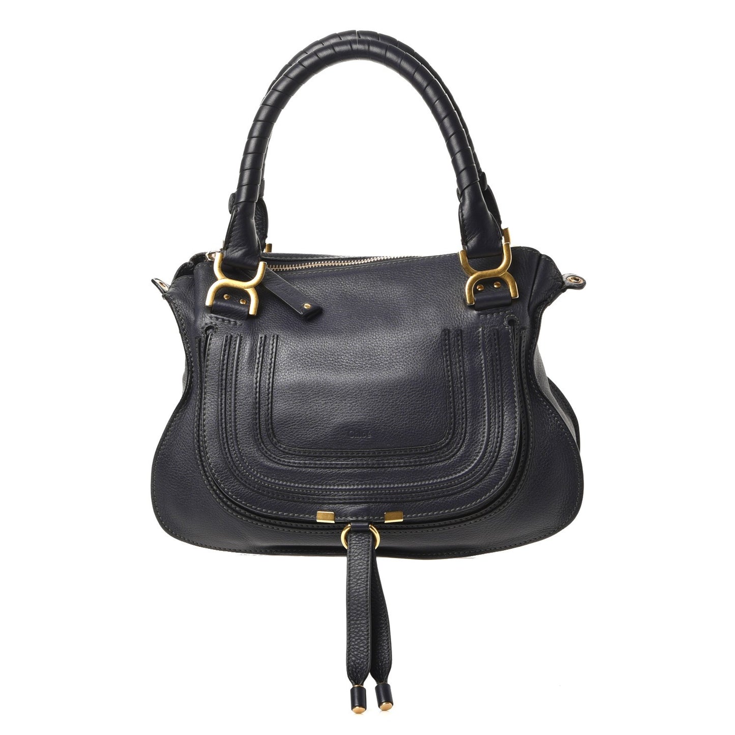 Calfskin Small Marcie Satchel Teal