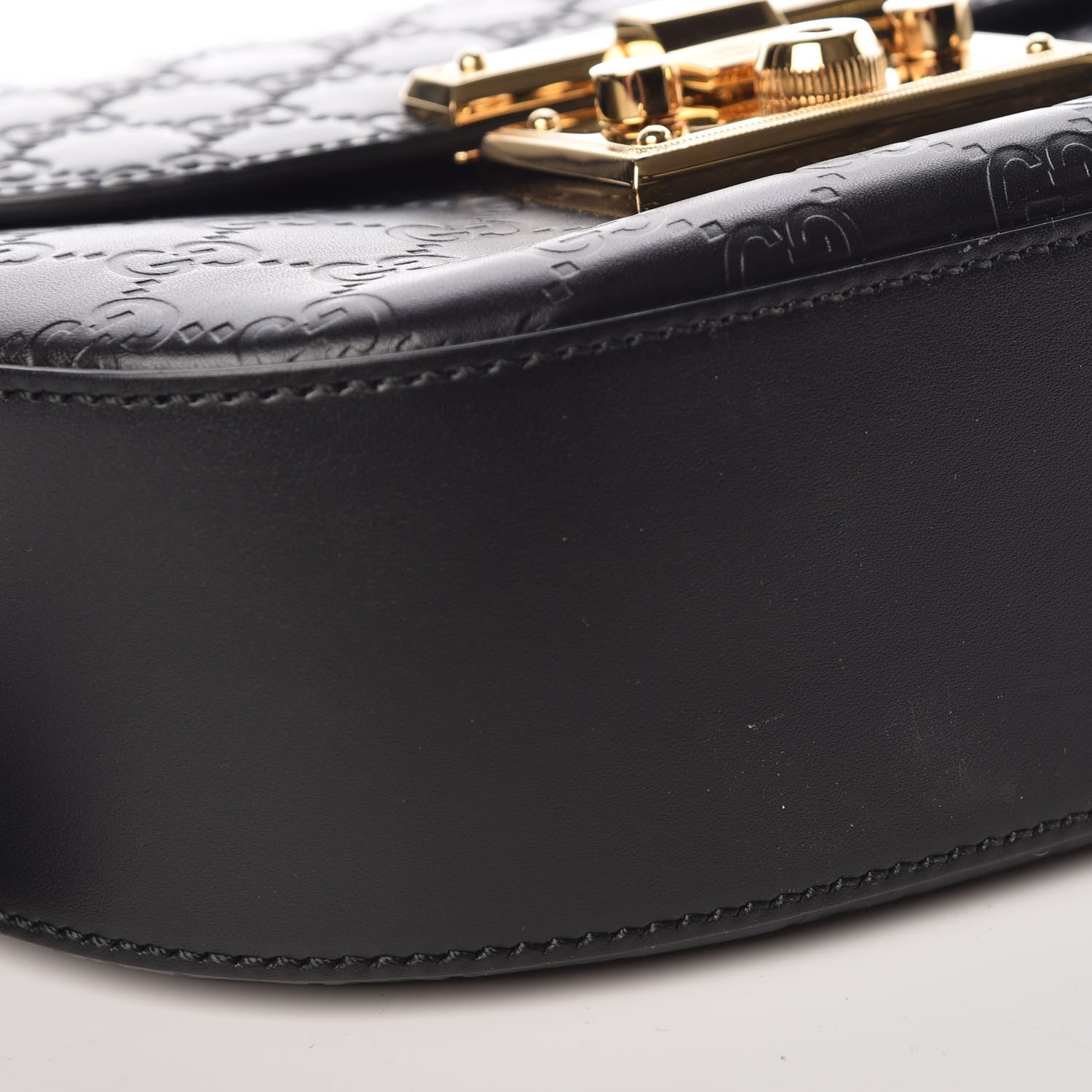 Gucci Guccissima Web Medium Padlock Messenger Shoulder Bag Black 11 of 11