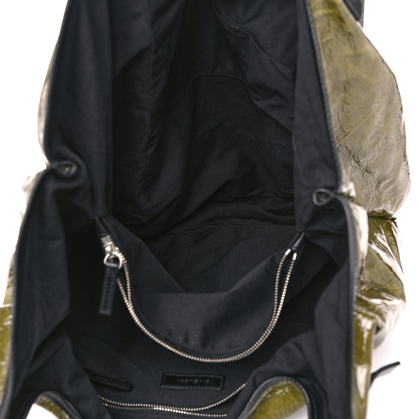 Crinkled Patent Hobo Green