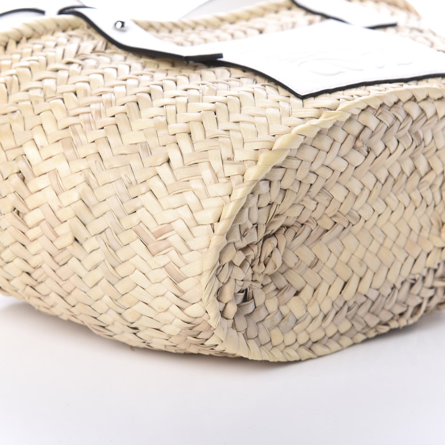 Raffia Small Basket Tote Bag Natural White