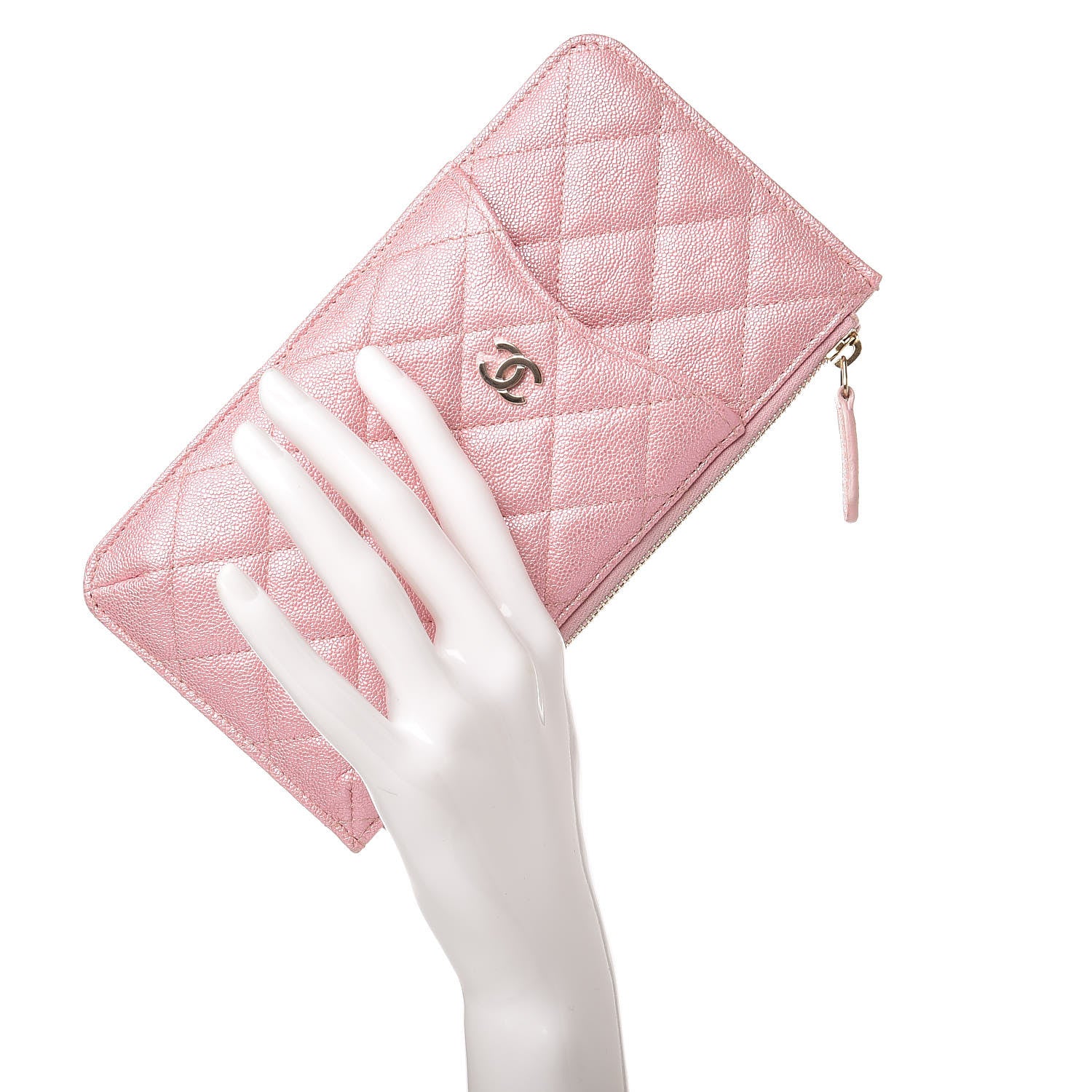 Chanel Iridescent Caviar Quilted Classic iPhone Pouch Rose Pink 2 of 8