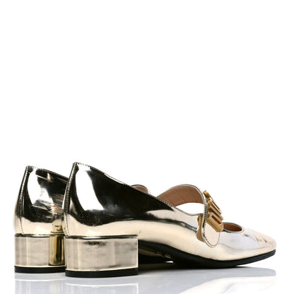 Christian Dior Mirror Finish Calfskin Baby-D Ballet Pumps 37.5 Stardust Gold 3 of 8