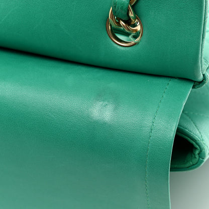 Chanel Lambskin Quilted Maxi Double Flap Green 13 of 20