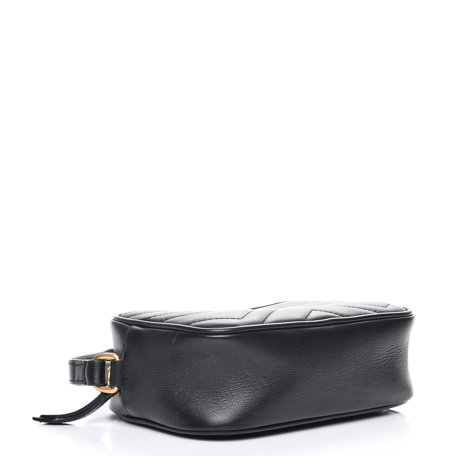 Gucci Calfskin Matelasse Mini GG Marmont Wrist Wallet Black 4 of 8