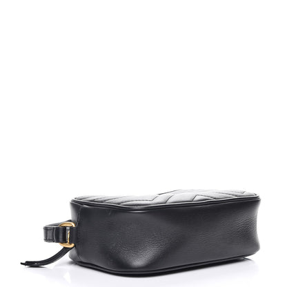 Gucci Calfskin Matelasse Mini GG Marmont Wrist Wallet Black 4 of 8