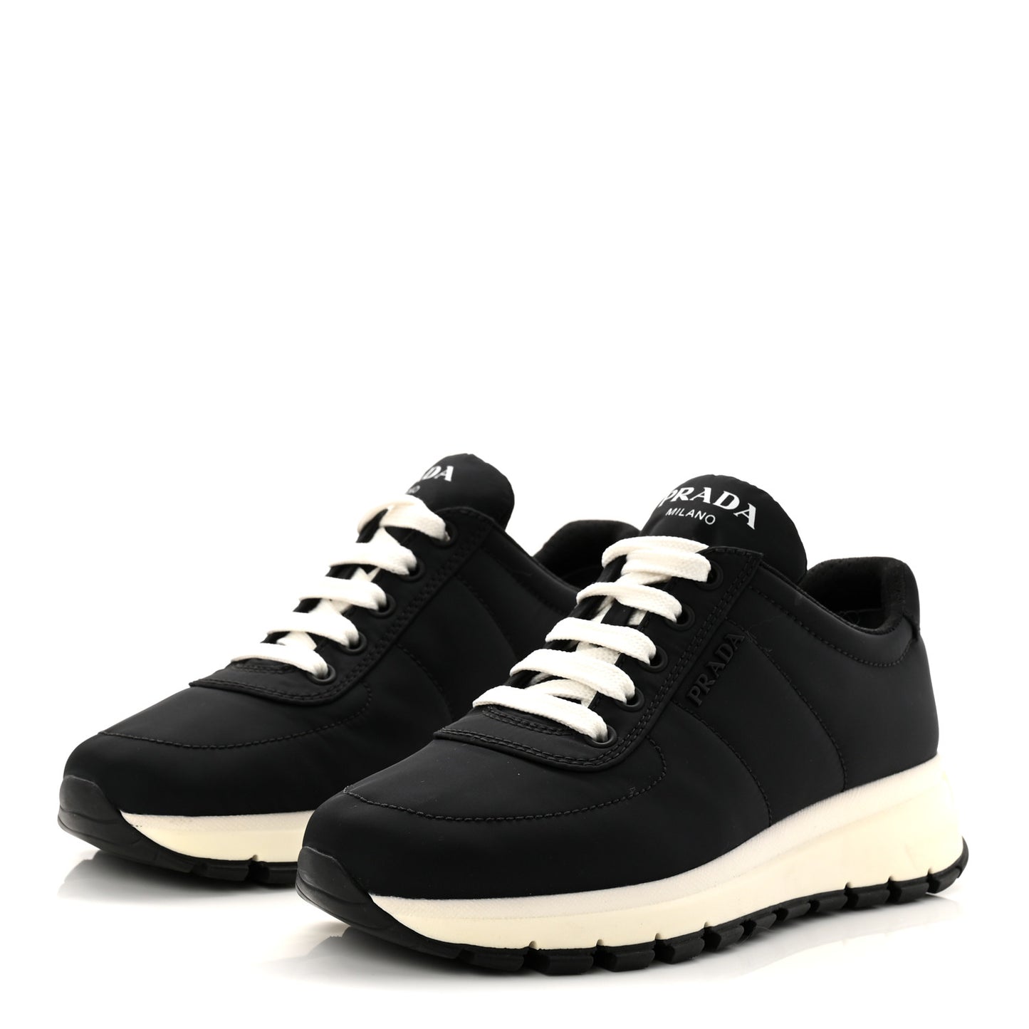 Re-Nylon Piuma Logo Quilted 45mm Sneakers 36.5 Black