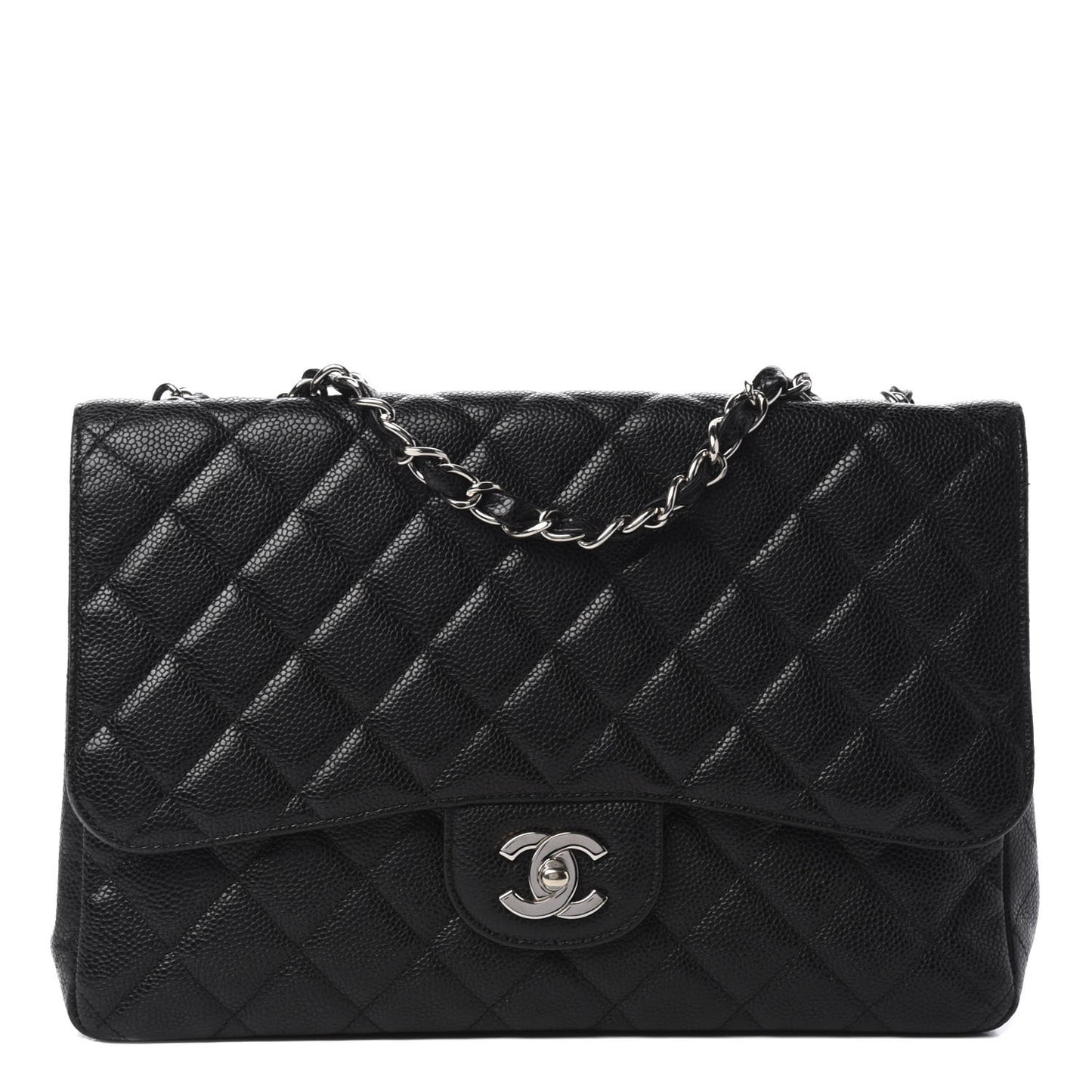 Caviar Quilted Jumbo Single Flap Black